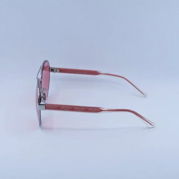 🕶️ New Jimmy Choo YANN/S 010 UR Sunglasses - Shiny Palladium with Pink Frame - Picture 8 of 11